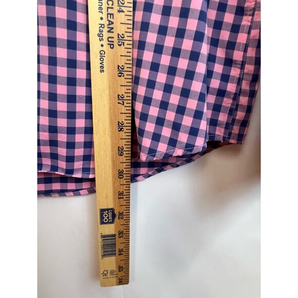 Peter Millar Men's Size Large Blue/Pink Checked Summer Comfort Long Sleeve Shirt - Picture 5 of 7